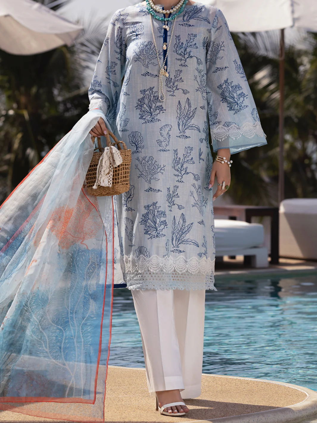 Royal Blue Lawn 3 Piece Stitched - ALP-3PS-1517