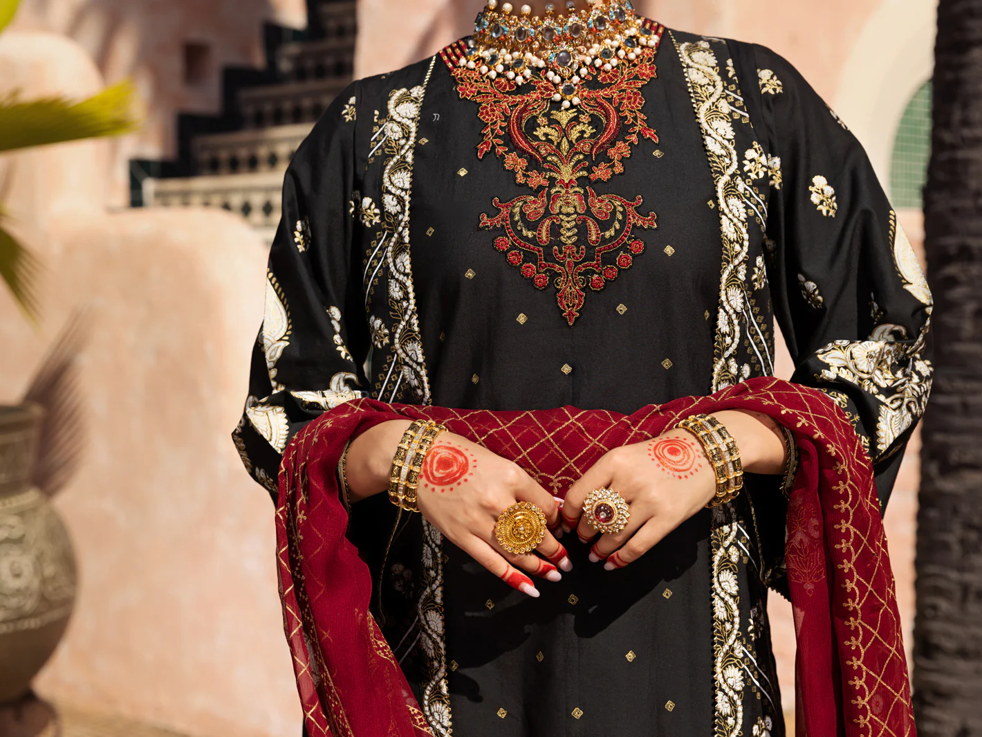 Black Cambric 3 Piece Stitched - ALP-3PS-1520 - Image 5