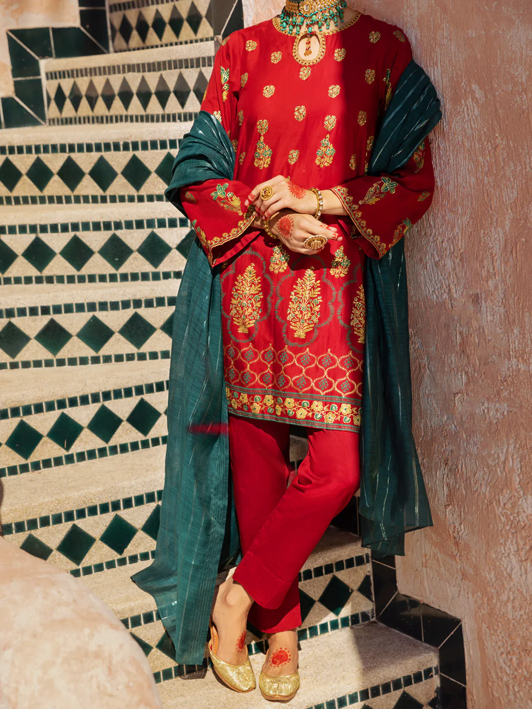 Red Maple Silk 3 Piece Stitched - ALP-3PS-1521 - Image 4