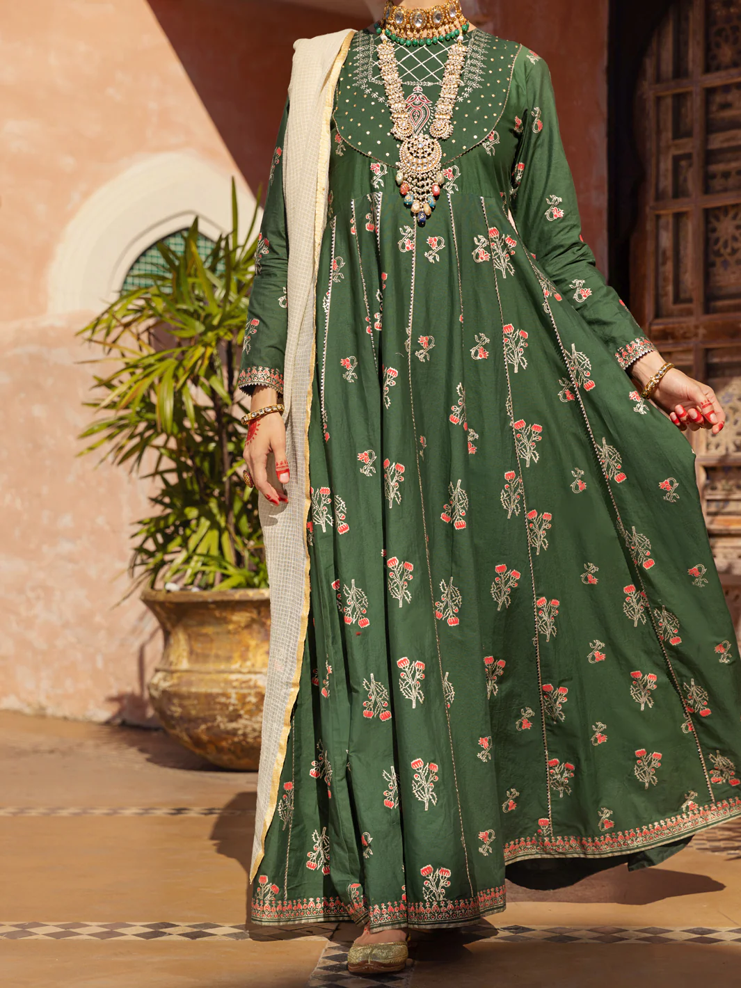 Dark Green Cambric 3 Piece Unstitched - ALP-3PS-1522 - Image 2