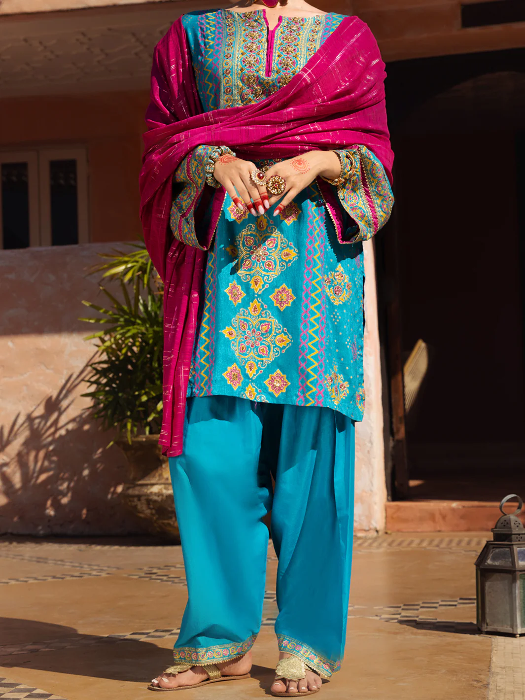 Ferozi Silk 3 Piece Unstitched - ALP-3PS-1524