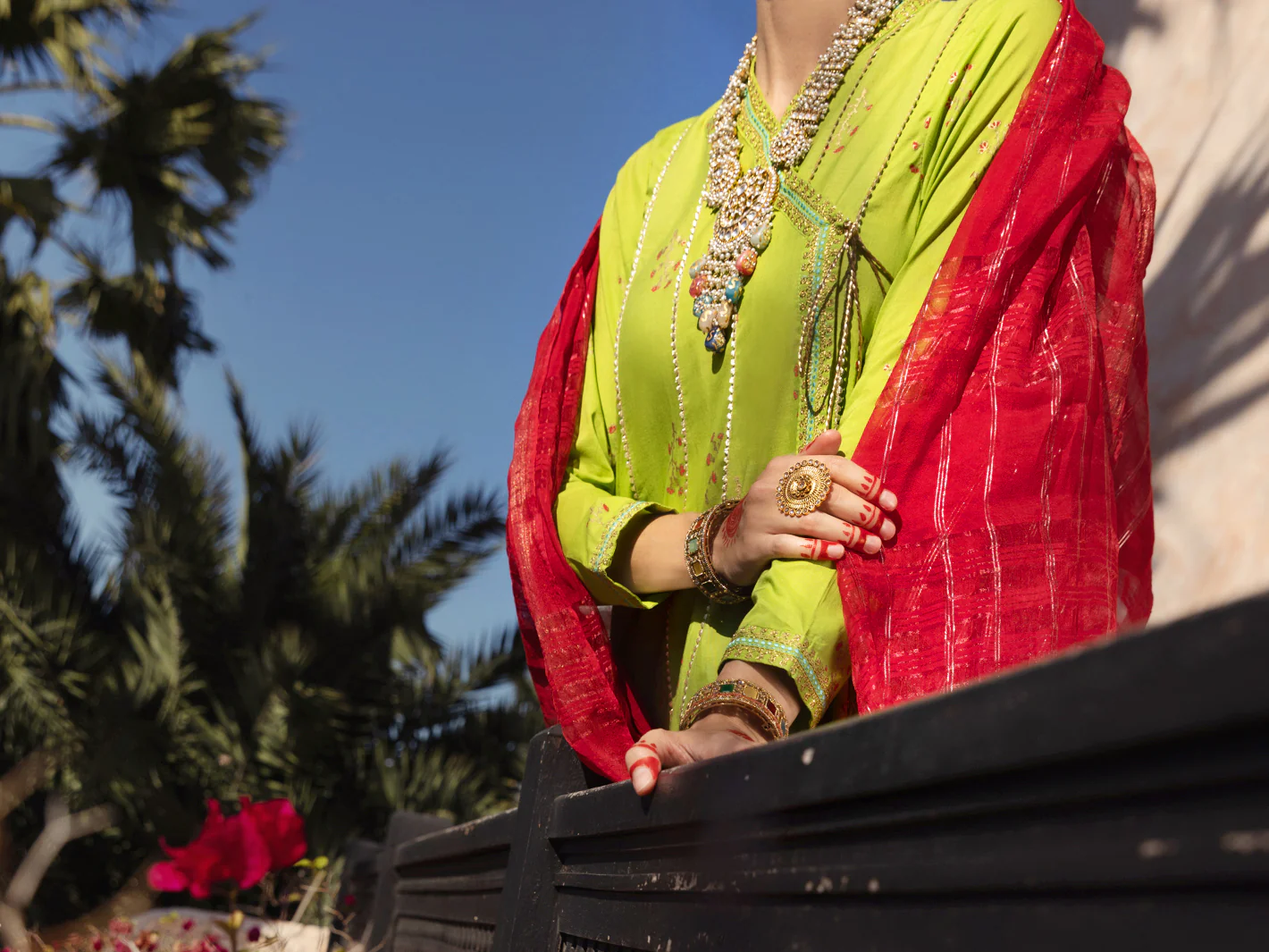 Lime Green Dobby Jacquard 3 Piece Stitched - ALP-3PS-1525 - Image 4