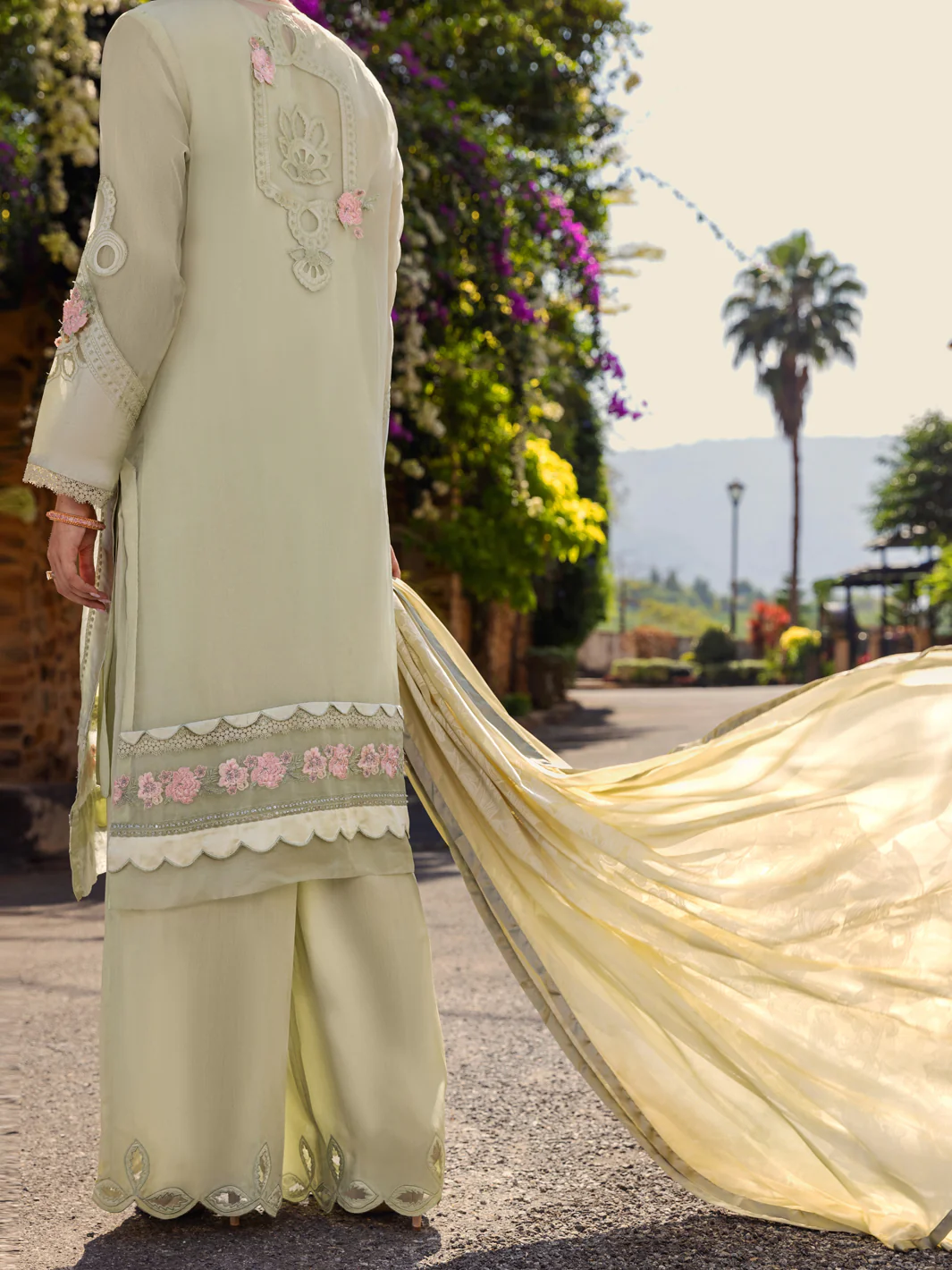 Pista Green Organza 3 Piece Unstitched - ALP-3PS-1534 - Image 2