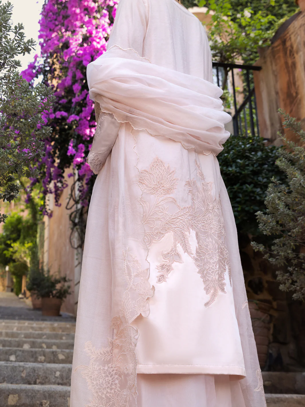 Peach Poly Khaddi Net 3 Piece Unstitched - ALP-3PS-1536 - Image 4