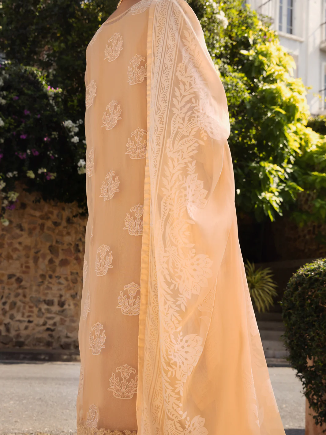 Skin Organza Burnout 3 Piece Stitched - ALP-3PS-1538 - Image 2