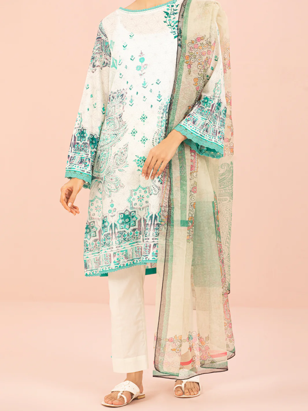Sage Green Lawn 3 Piece Unstitched - ALP-3PS-1544