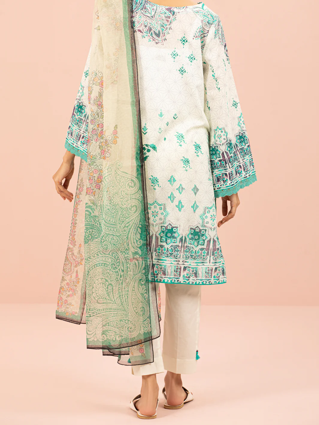 Sage Green Lawn 3 Piece Unstitched - ALP-3PS-1544 - Image 2