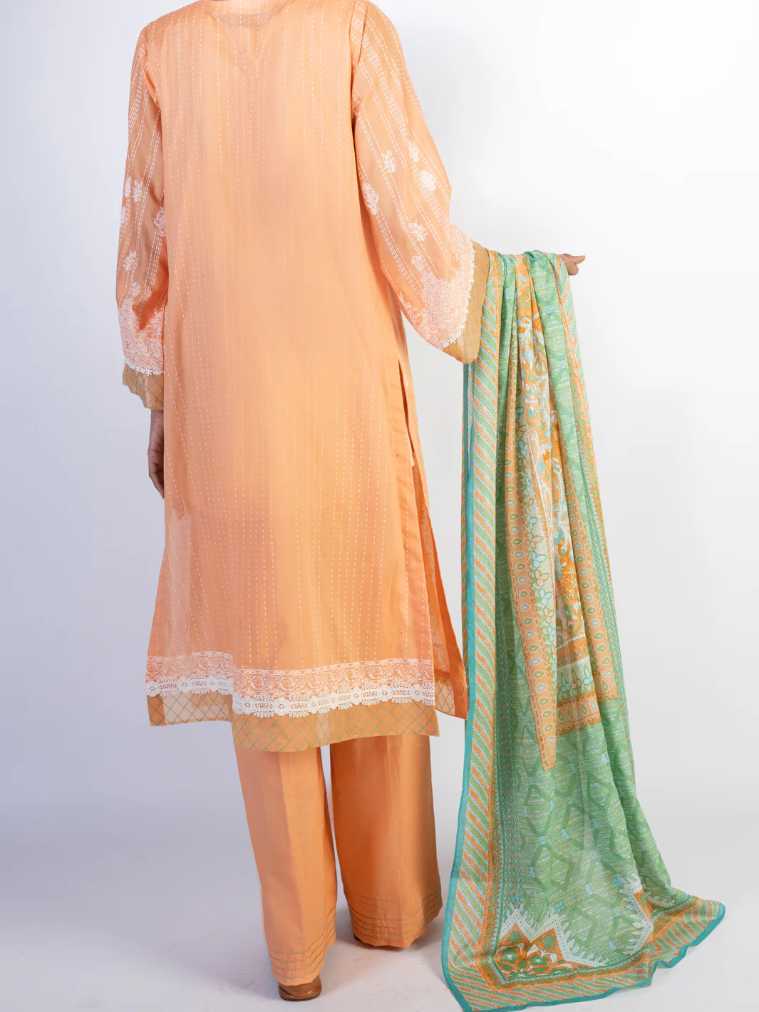 Peach Lawn 3 Piece Unstitched - ALP-3PS-1546 - Image 2