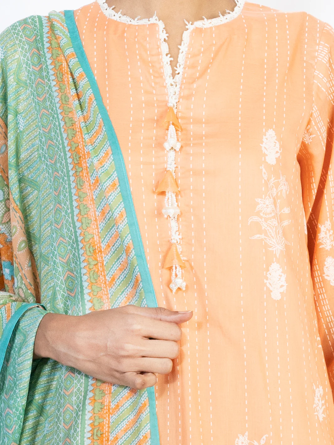 Peach Lawn 3 Piece Unstitched - ALP-3PS-1546 - Image 3