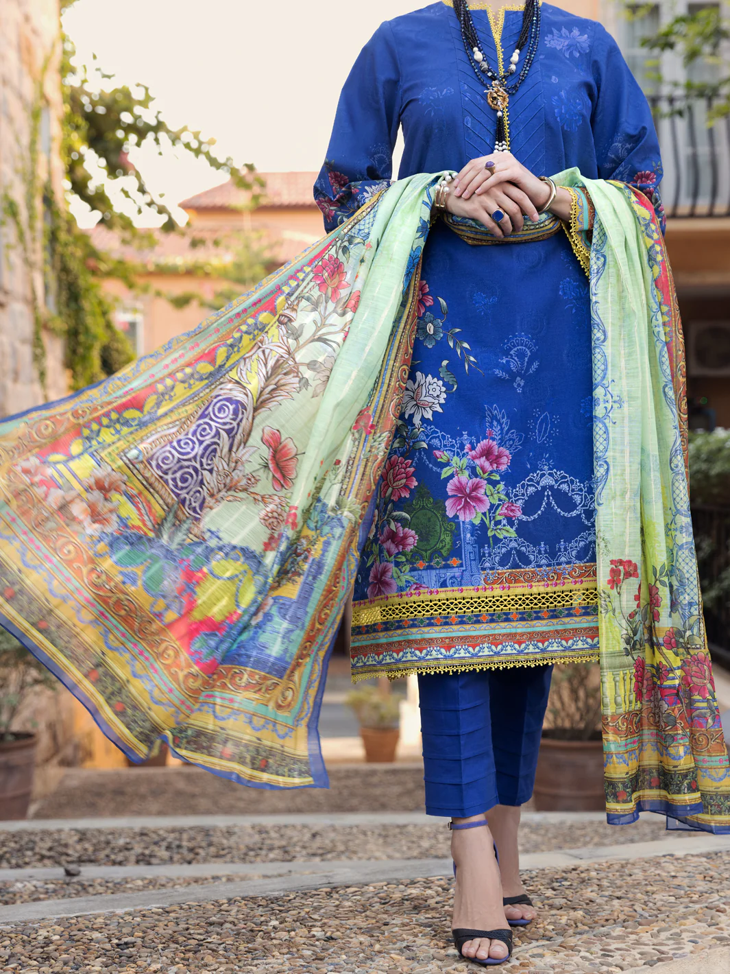 Blue Lawn 3 Piece Stitched - ALP-3PS-1573