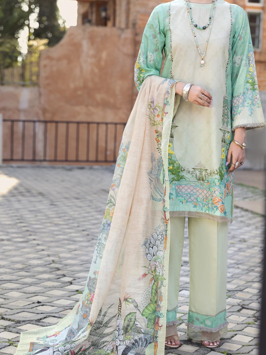 Sage Green Lawn 3 Piece Unstitched - ALP-3PS-1578