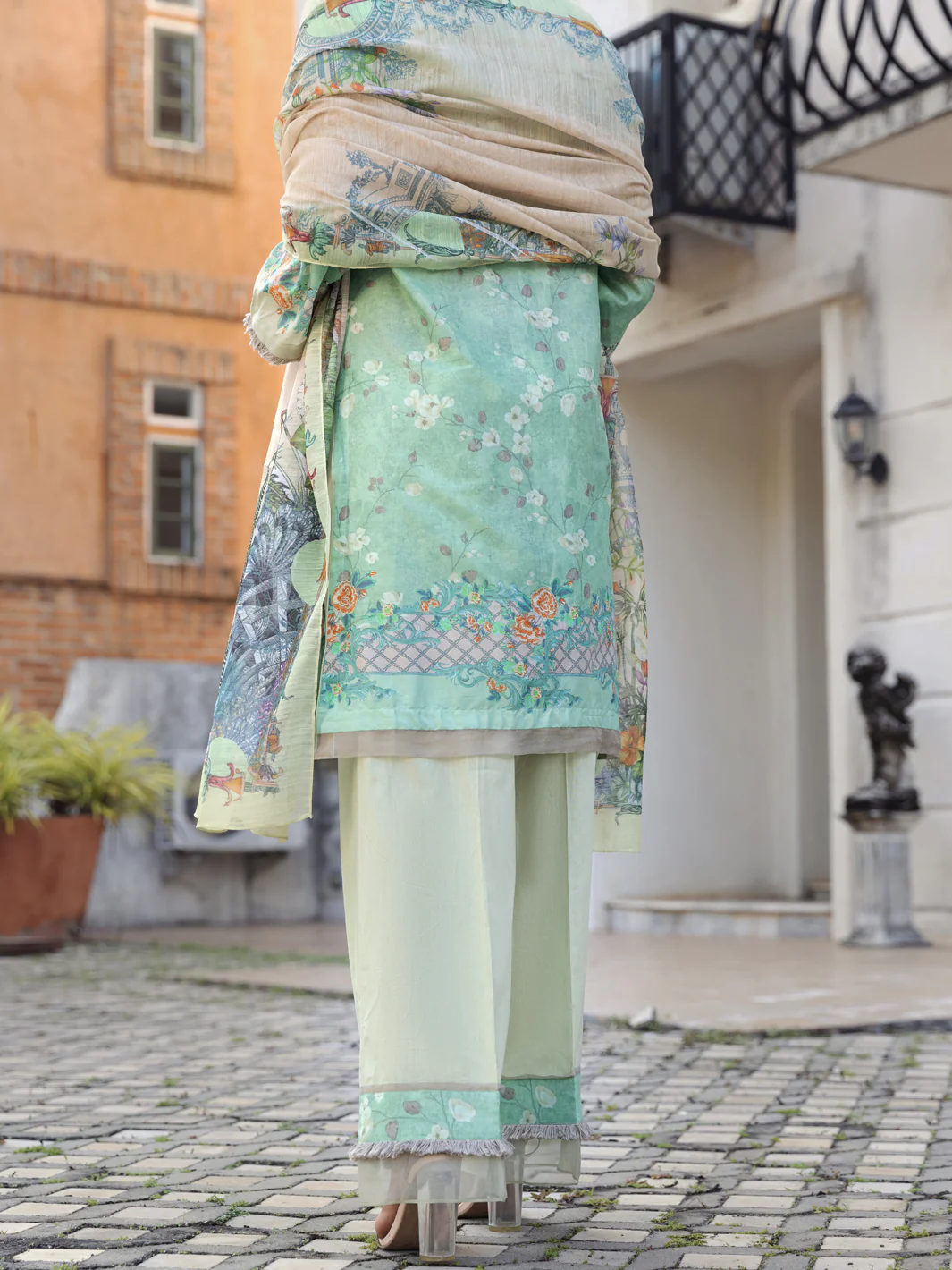 Sage Green Lawn 3 Piece Unstitched - ALP-3PS-1578 - Image 2
