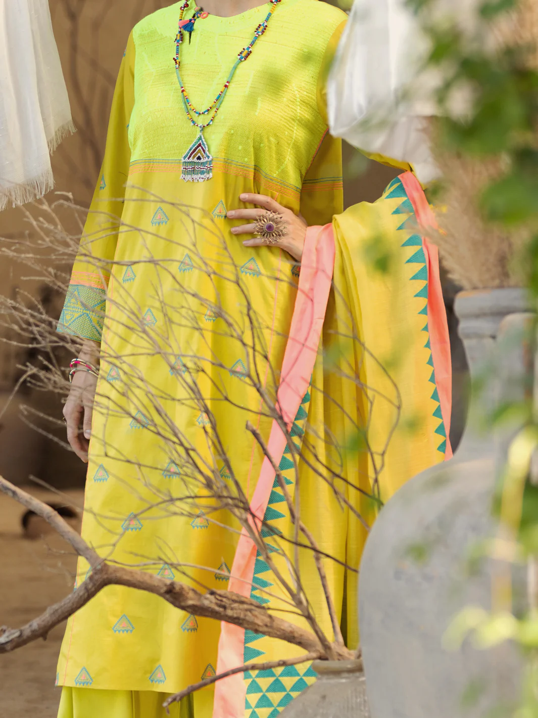 Lime Green Lawn 3 Piece Stitched - ALP-3PS-1580 - Image 3