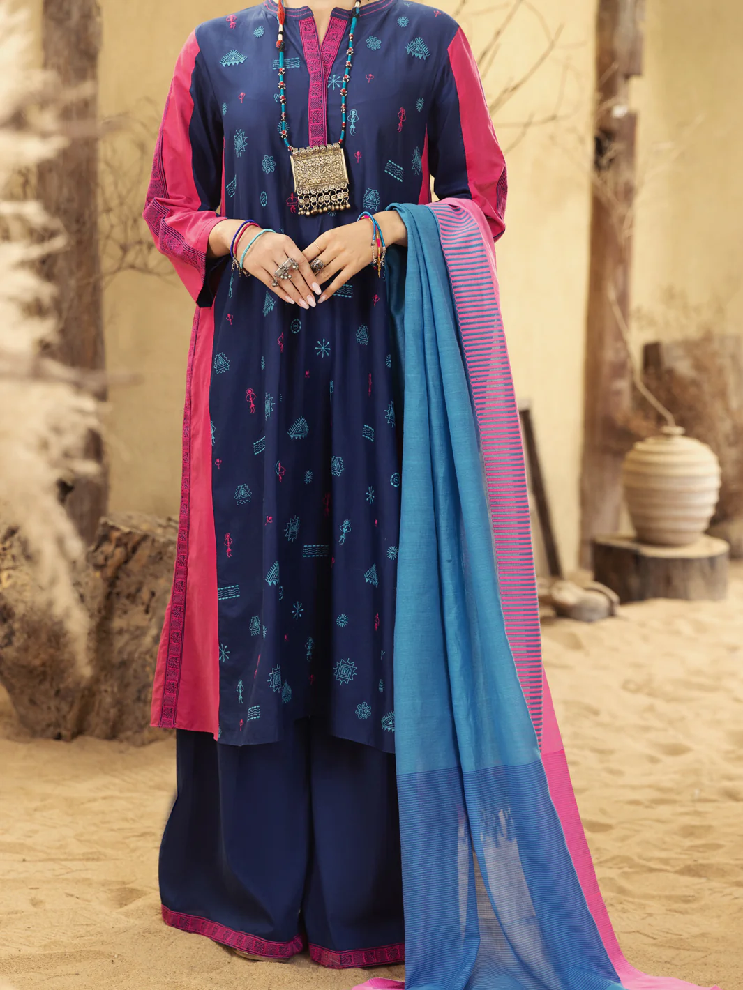 Blue-Pink Lawn 3 Piece Unstitched - ALP-3PS-1582