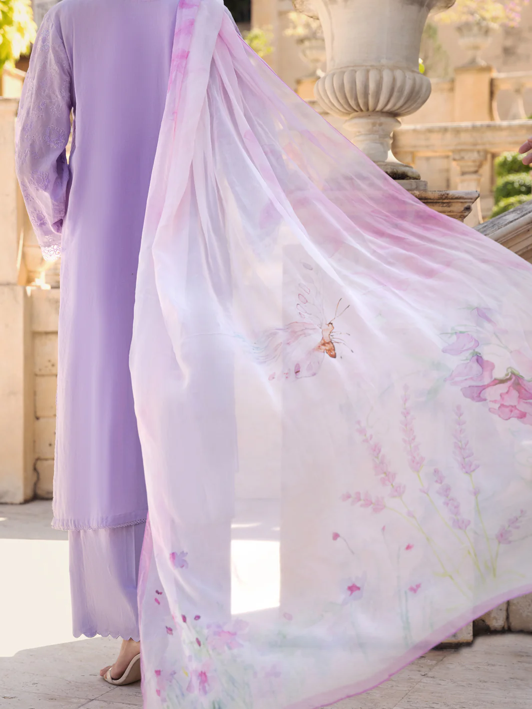 Light Purple Schiffli Lawn 3 Piece Stitched - ALP-3PS-1587 - Image 2