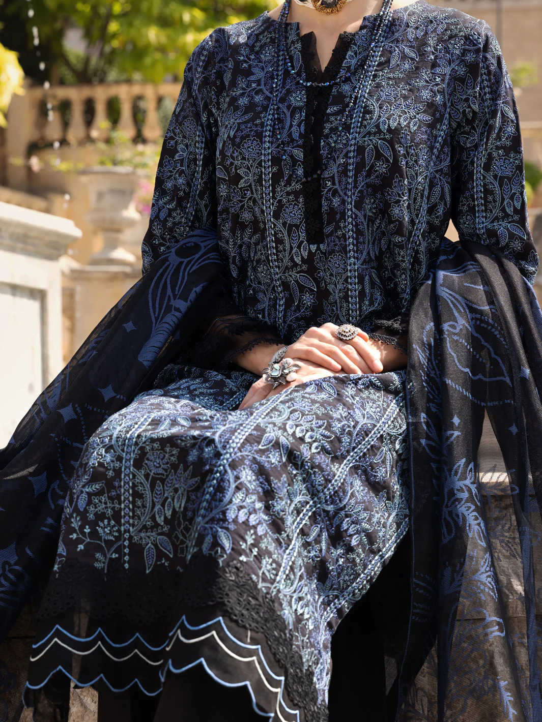 Blue & Black Lawn 3 Piece Unstitched - ALP-3PS-1591 - Image 4