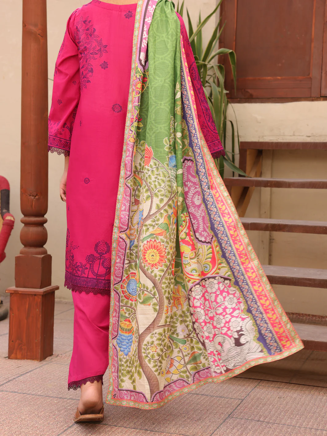 Fuchsia Lawn 3 Piece Unstitched - ALP-3PS-1607 - Image 2