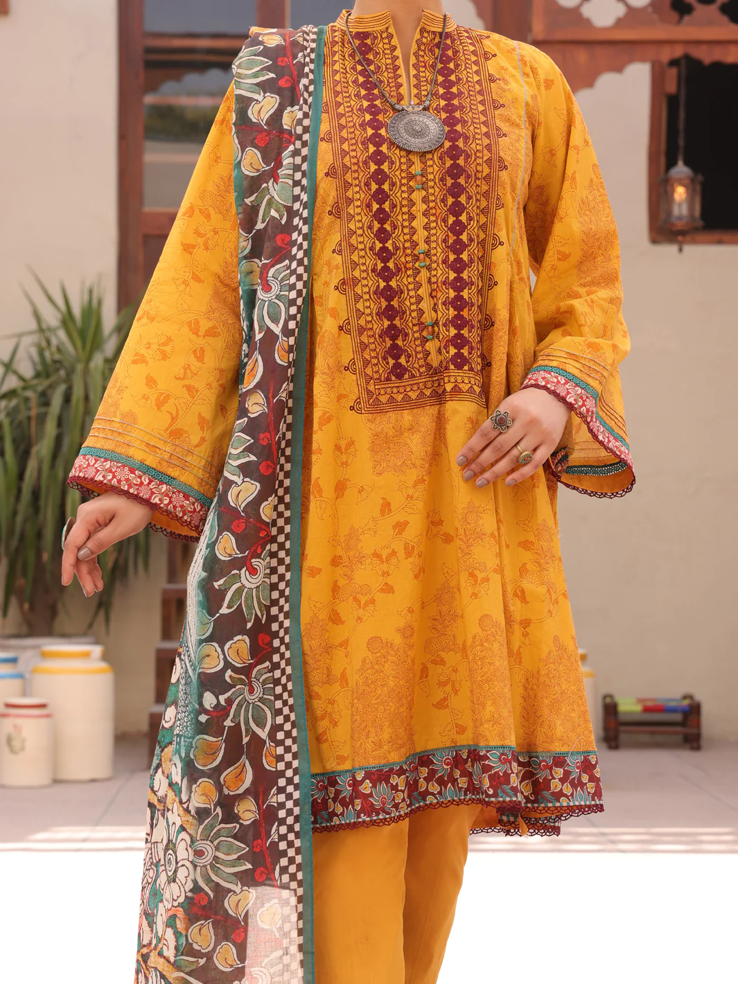 Mustard Lawn 3 Piece Unstitched - ALP-3PS-1610 - Image 3