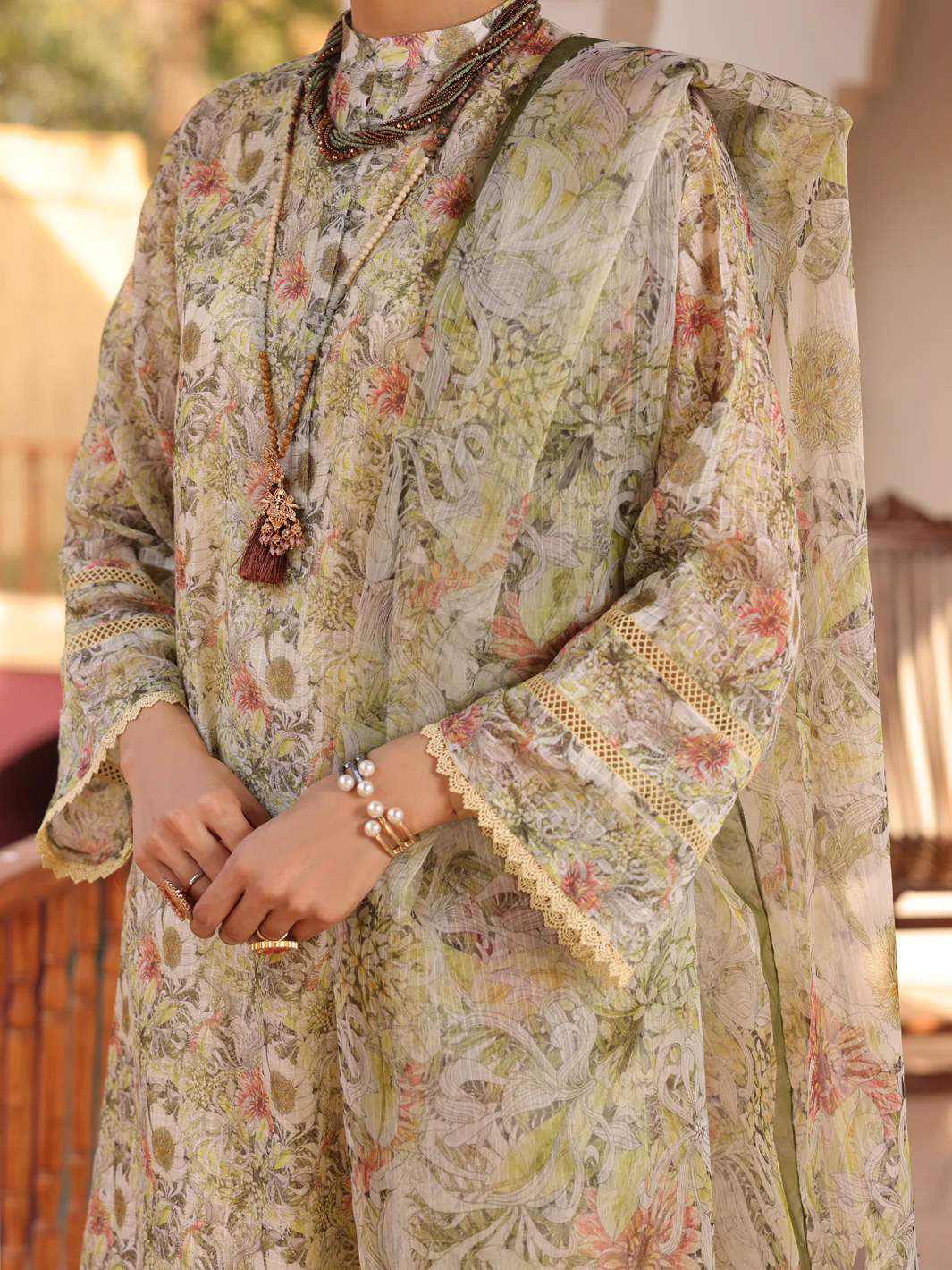 Beige Poly Slub 3 Piece Unstitched - ALP-3PS-1612 - Image 4
