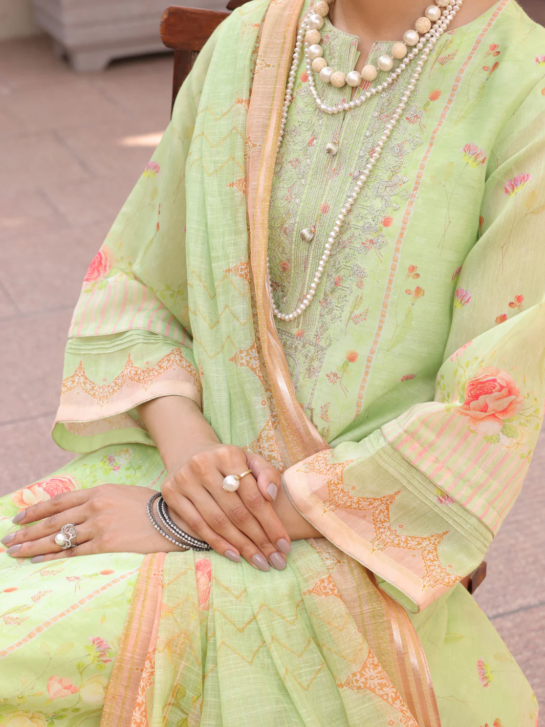Pista Green Salsa Silk 3 Piece Stitched - ALP-3PS-1618 - Image 4