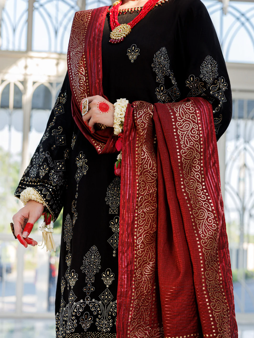 Black Poly-Cotton 3Pc Stitched - ALP-3PS-1620 - Image 2