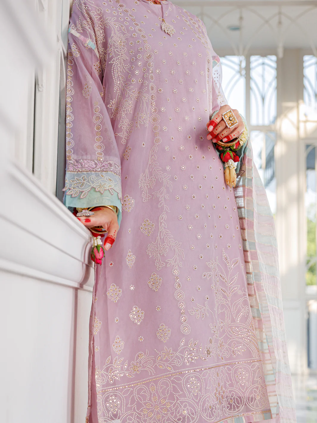 Lilac Organza 3Pc Unstitched - ALP-3PS-1622 - Image 2