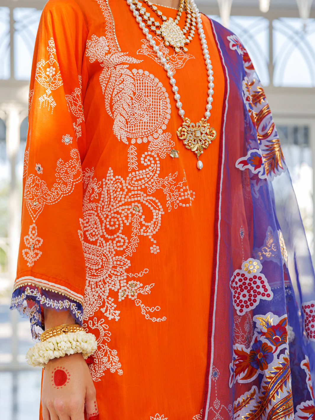 Orange Silk Foam 3Pc Stitched - ALP-3PS-1623 - Image 4