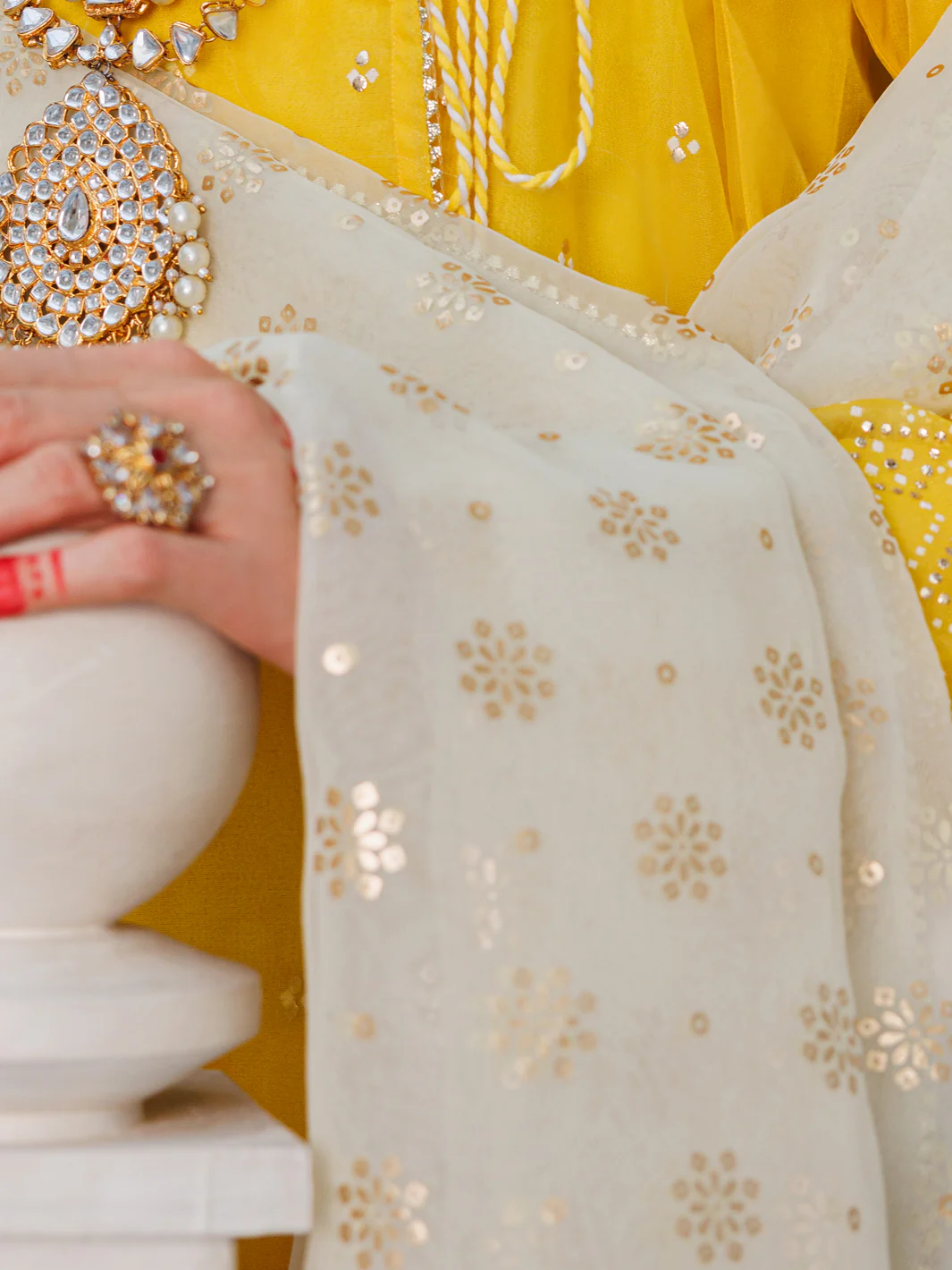 Yellow Organza 3Pc Stitched - ALP-3PS-1627 - Image 3