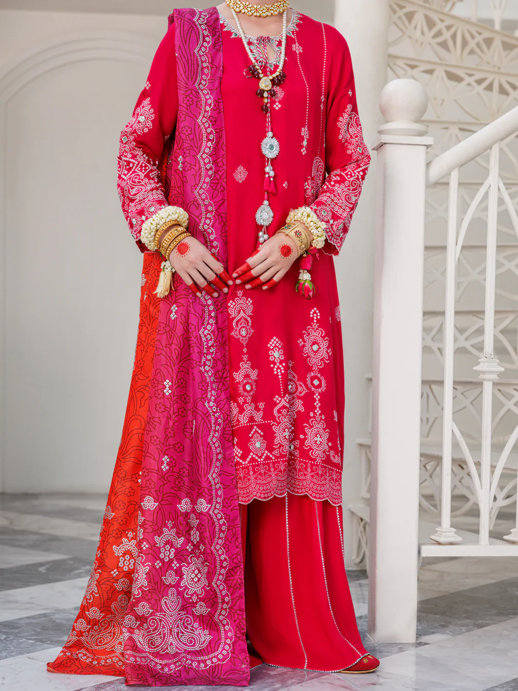 Fuchsia Viscose 3Pc Stitched - ALP-3PS-1628