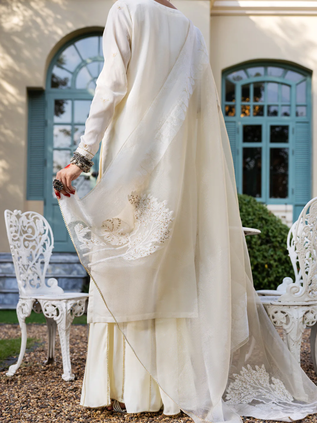 Off White Linen 3Pc Unstitched - ALP-3PS-1658 - Image 2