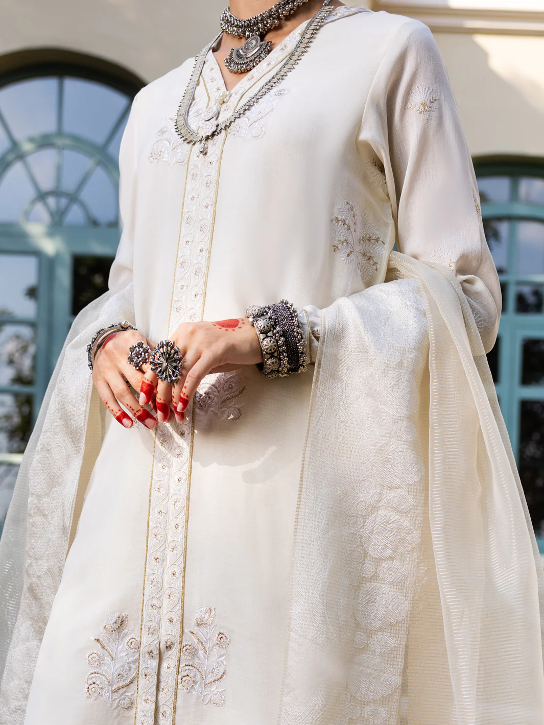 Off White Linen 3Pc Unstitched - ALP-3PS-1658 - Image 4