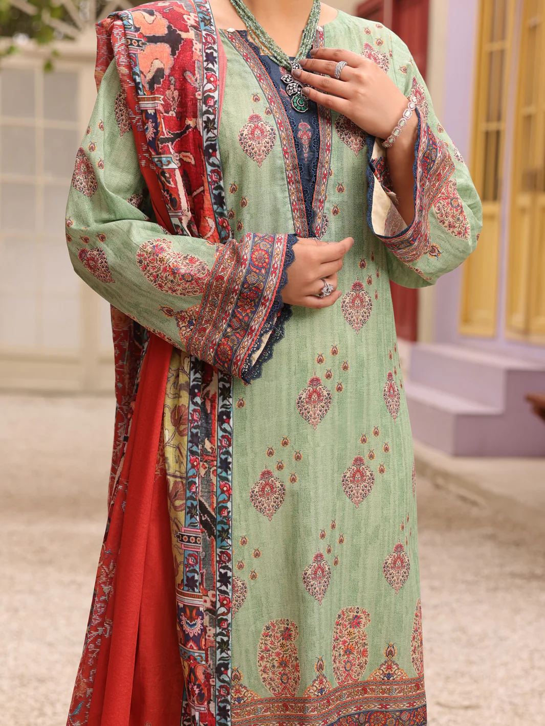 Pista Green Lawn 3 Piece Unstitched - ALP-3PS-1676 - Image 3