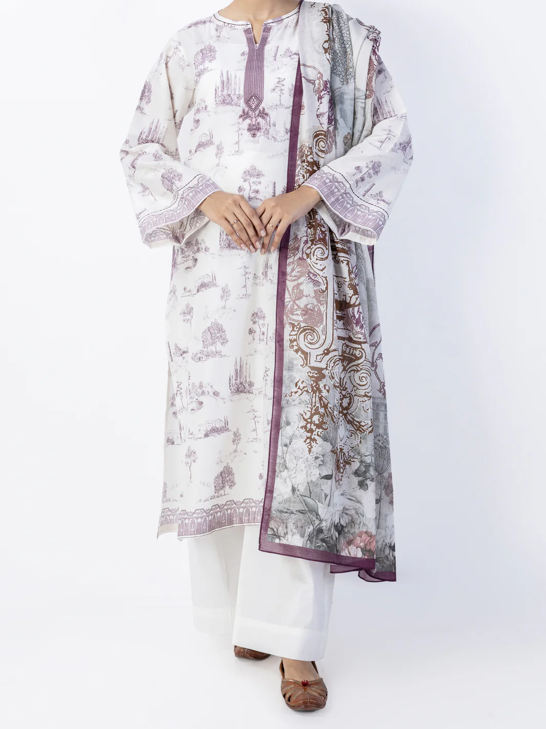 Ivory Lawn 3 Piece Stitched - ALP-3PS-1722