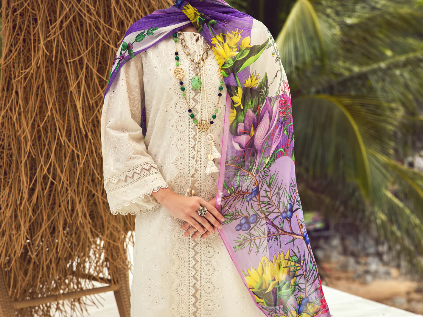 White Dyed Lawn 3Pc Unstitched - ALP-3PS-1730 - Image 4