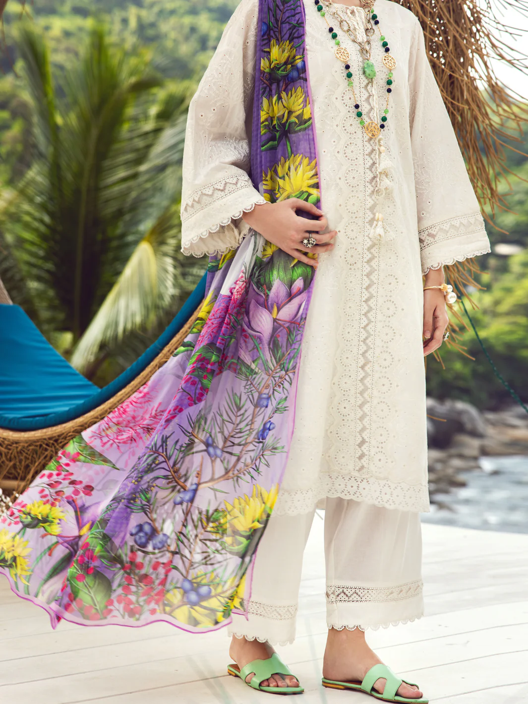 White Dyed Lawn 3Pc Stitched - ALP-3PS-1730 - Image 3