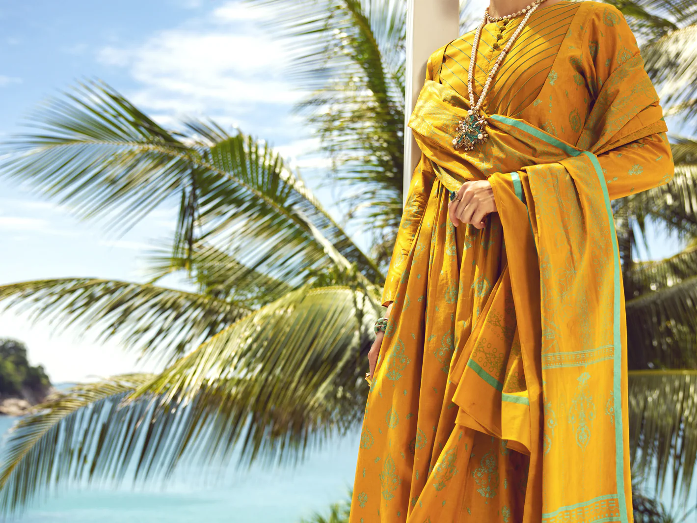 Mustard Lawn 3 Piece Stitched - ALP-3PS-1735 - Image 3