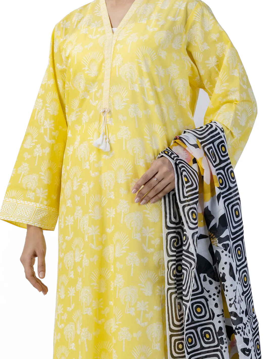 Yellow Lawn 3Pc Unstitched - ALP-3PS-1748 - Image 3