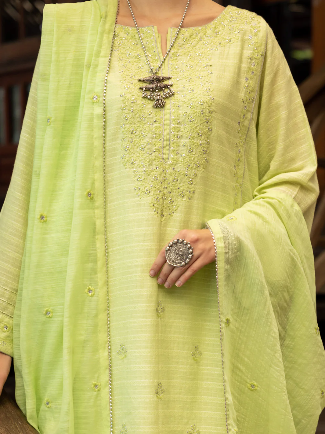 Light Jacquard 3 Piece Stitched - ALP-3PS-1767 - Image 3
