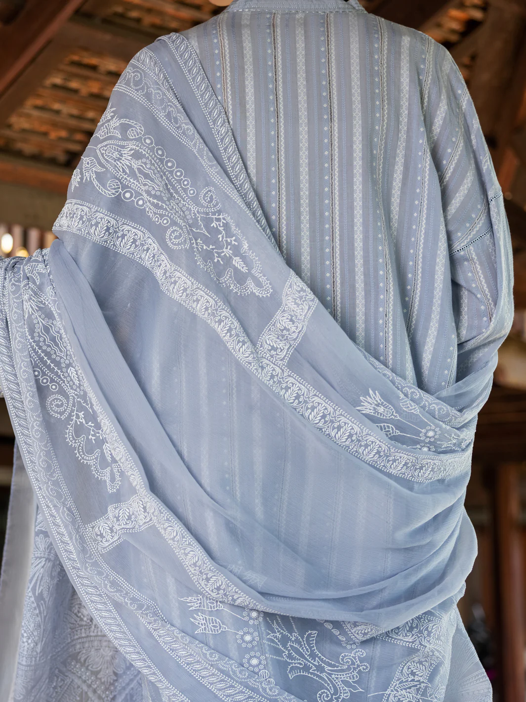 Grey Yarn-Dyed Jacquard 3Pc Unstitched - ALP-3PS-1780 - Image 2