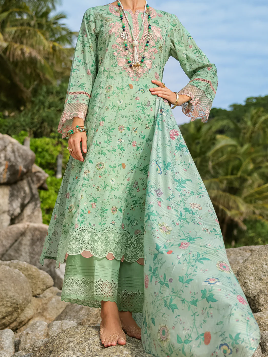 Green Lawn 3Pc Stitched - ALP-3PS-1811