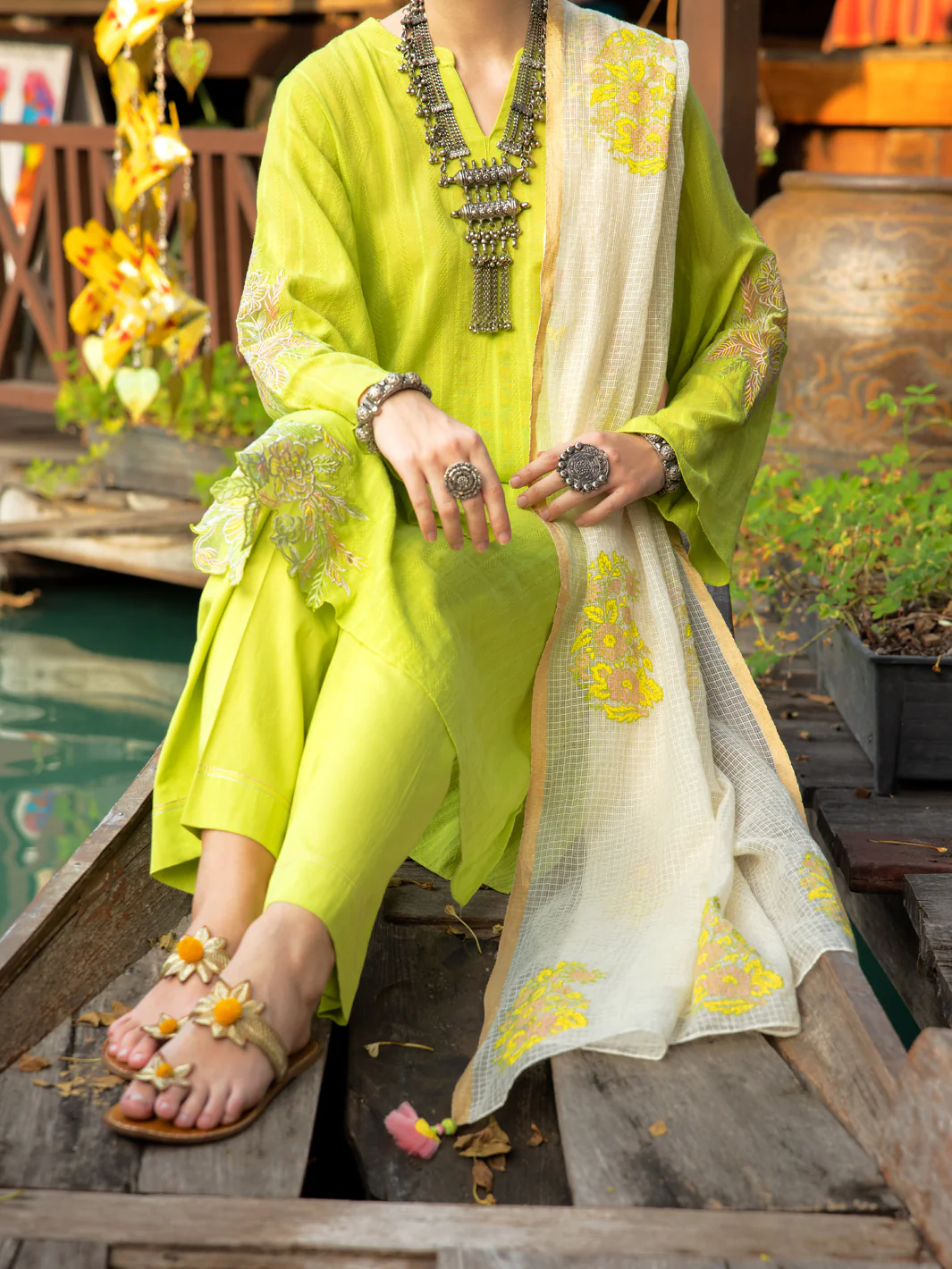 Lime Green Dobby 3Pc Stitched - ALP-3PS-1829 - Image 3