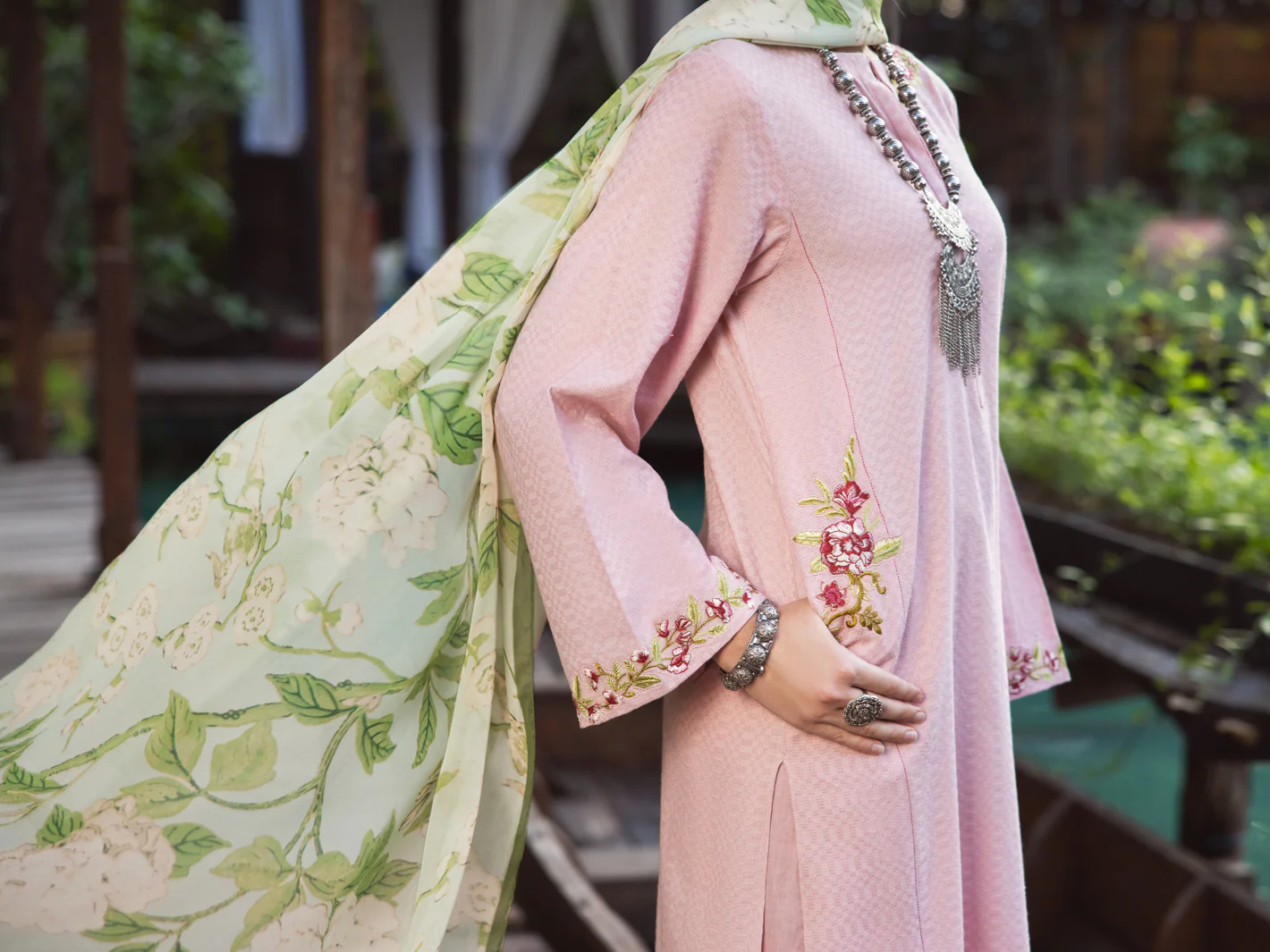 Light Pink Dobby 3 Piece Stitched - ALP-3PS-1830 - Image 3