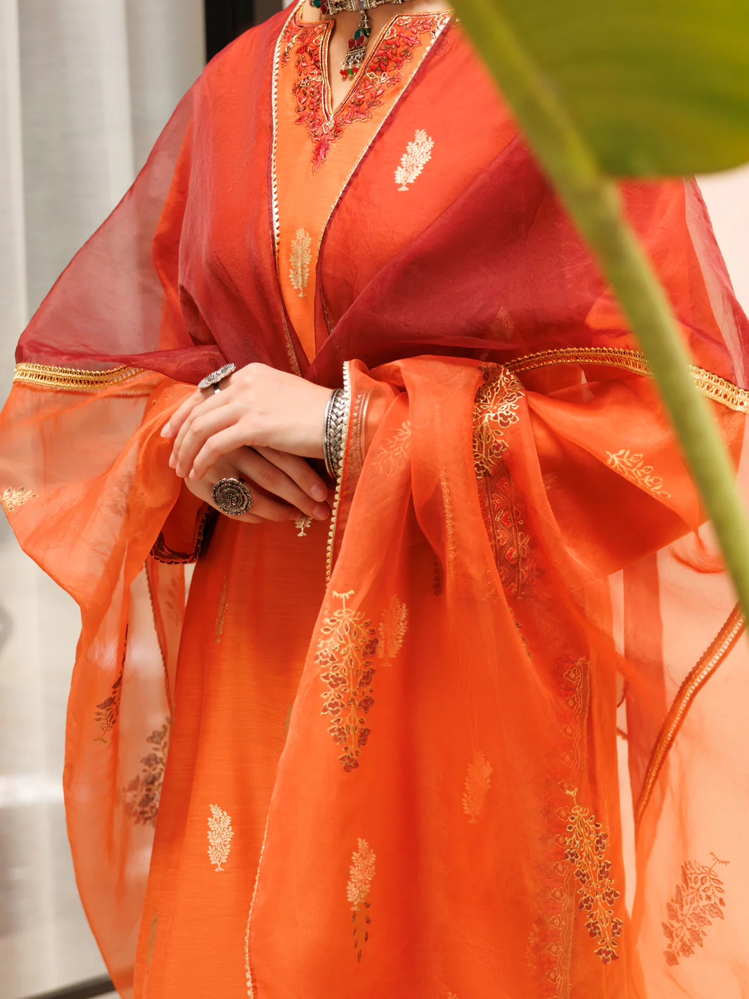 Rust Salsa Silk 3Pc Stitched - ALP-3PS-1846 - Image 2