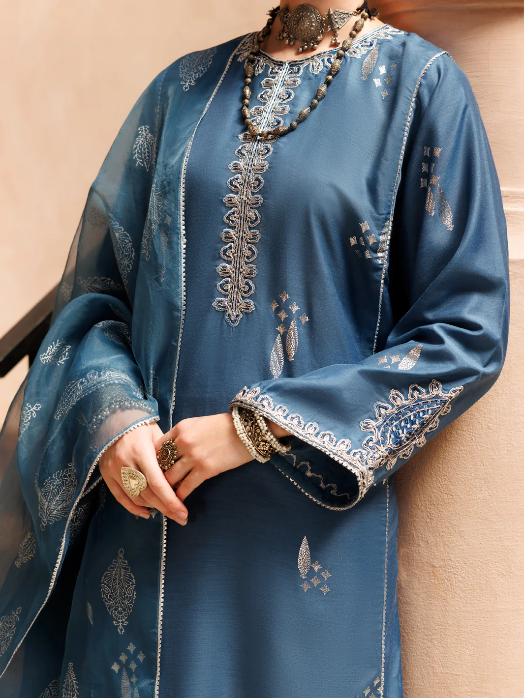 Blue Salsa Silk 3Pc Stitched - ALP-3PS-1847 - Image 2