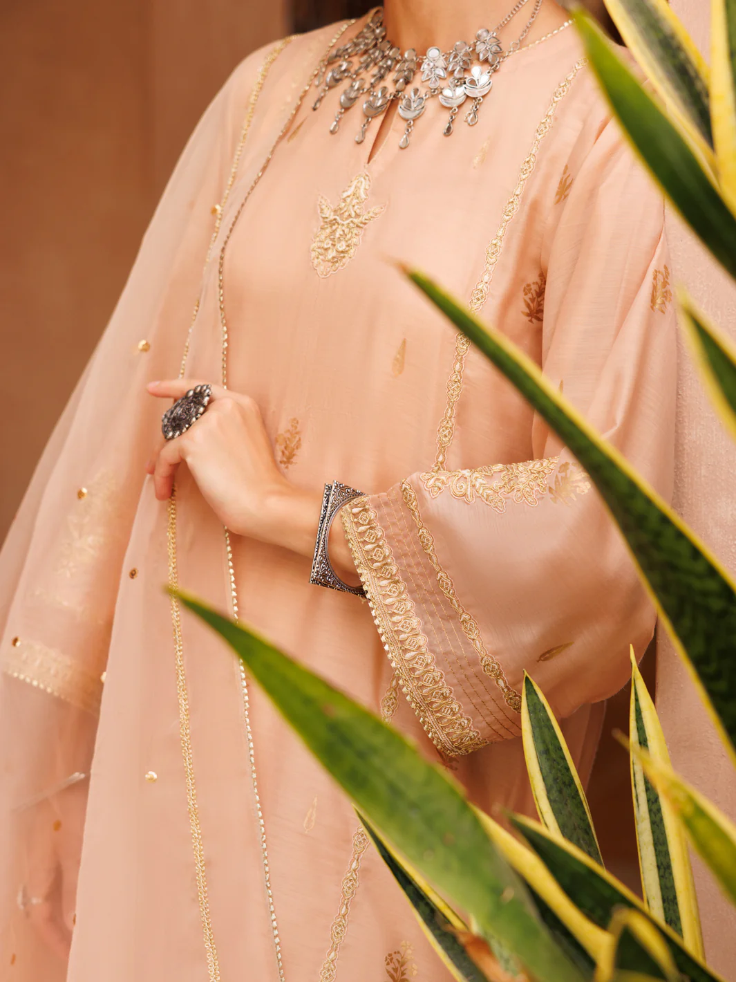 Tea Pink Salsa Silk 3Pc Stitched - ALP-3PS-1851 - Image 3