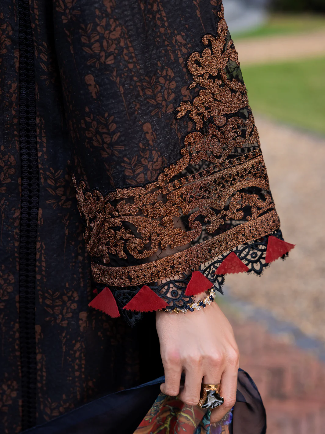 Black Jacquard 3Pc Unstitched - ALP-3PS-1866 - Image 5
