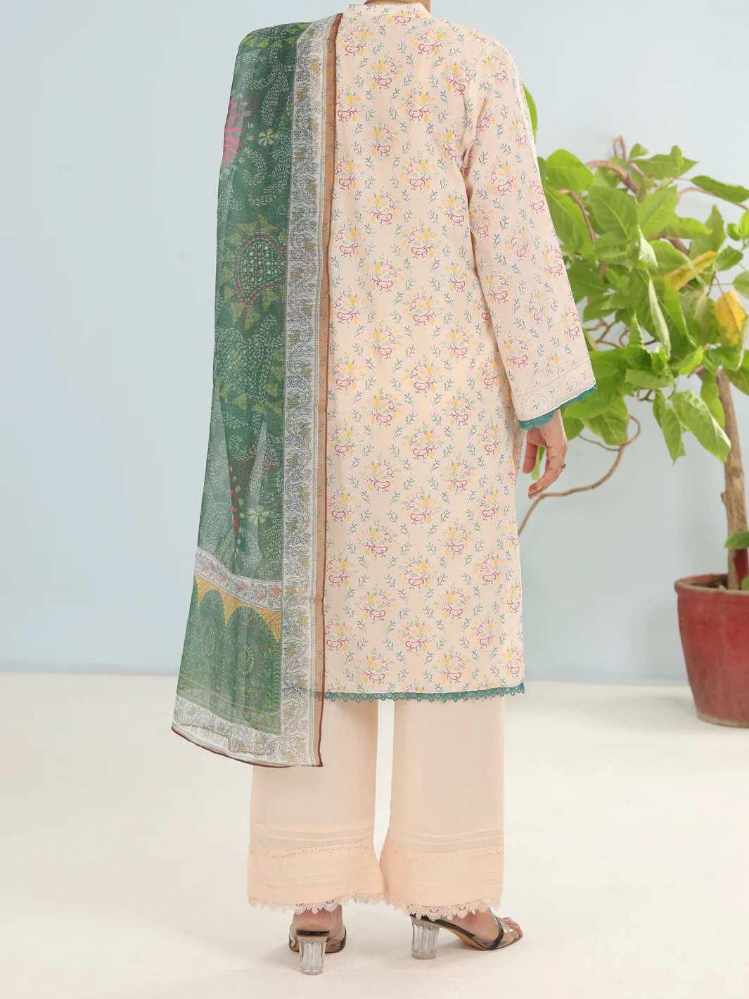 Beige Lawn 3Pc Unstitched - ALP-3PS-1900 - Image 2