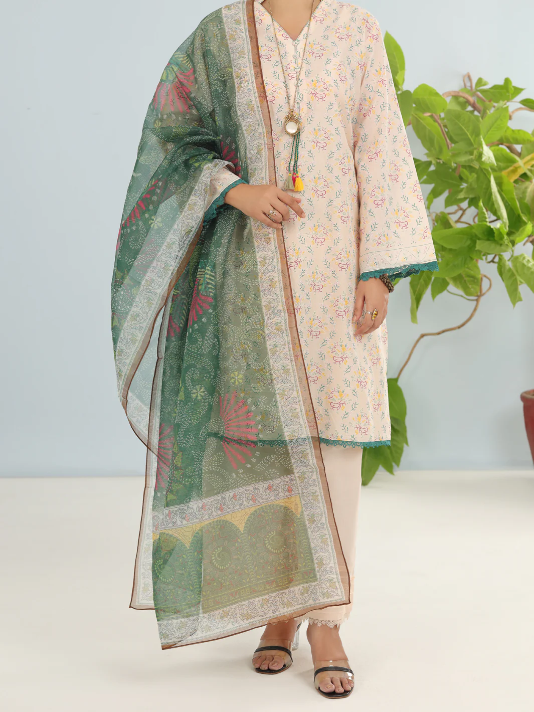 Beige Lawn 3Pc Unstitched - ALP-3PS-1900 - Image 3