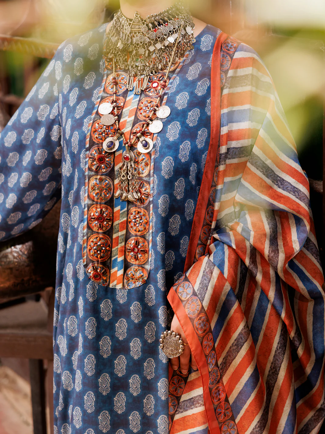 Blue Poly-Lawn 3Pc Stitched - ALP-3PS-1956B - Image 2