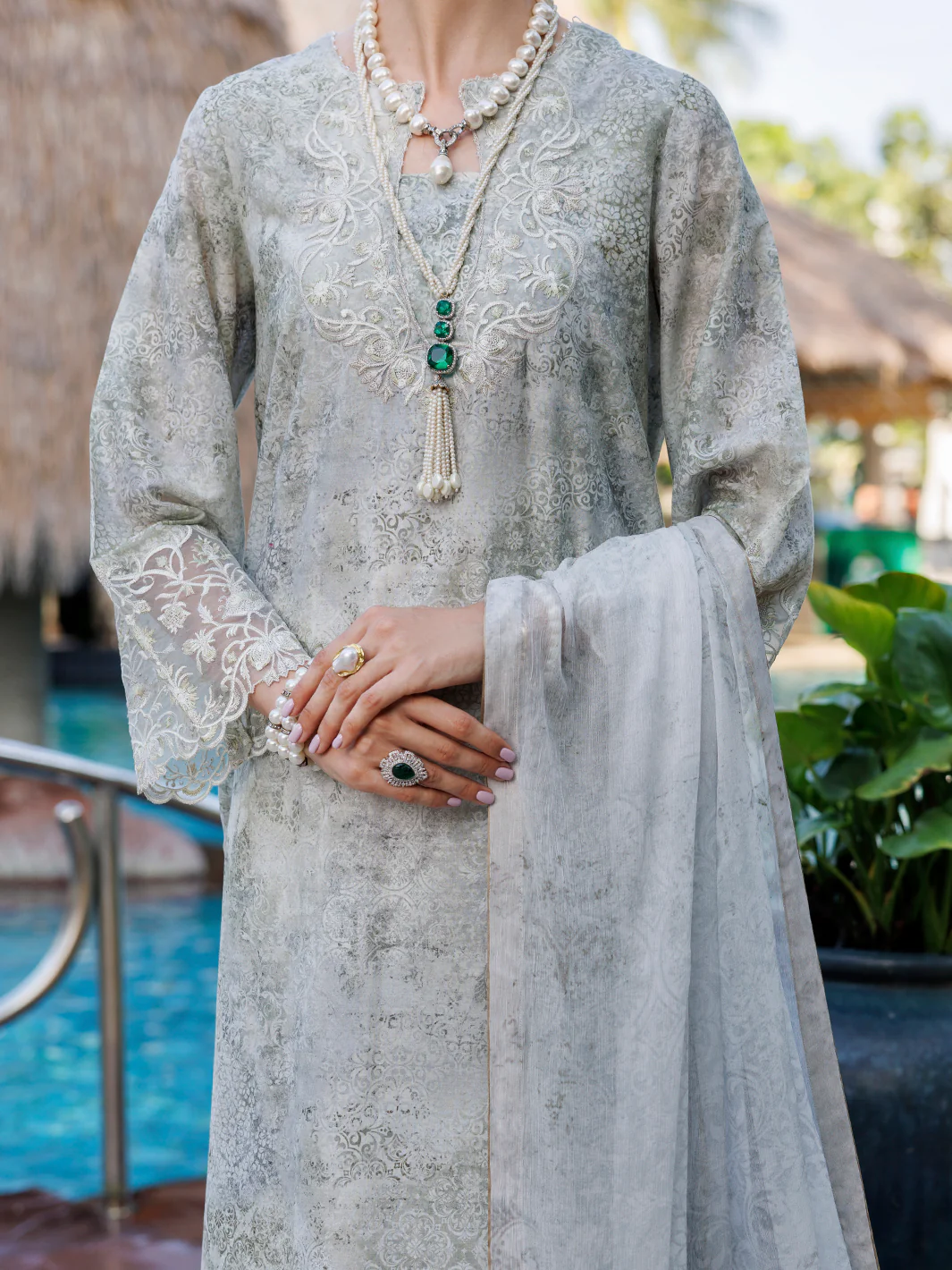 Beige Lawn 3 Piece Unstitched - ALP-3PS-1990 - Image 3